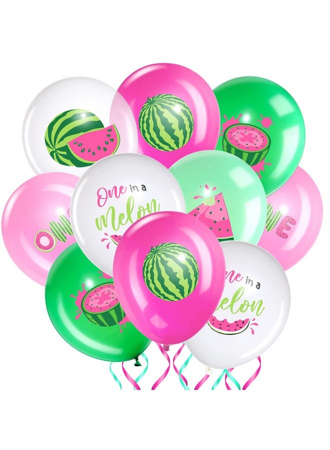 Zomiboo 36 Pcs Watermelon Party Balloons One Melon Birthday Party Watermelon Theme Decoration Summer Watermelon Theme Balloon Set 1st Birthday Decor for Party Supplies, 12 Inches - Image 1