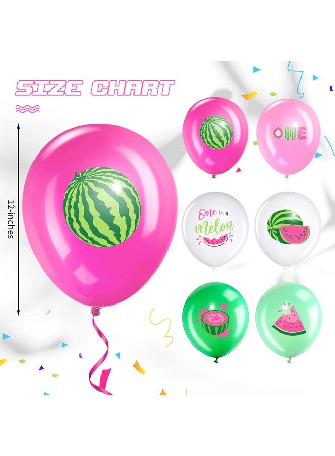 Zomiboo 36 Pcs Watermelon Party Balloons One Melon Birthday Party Watermelon Theme Decoration Summer Watermelon Theme Balloon Set 1st Birthday Decor for Party Supplies, 12 Inches - Image 2