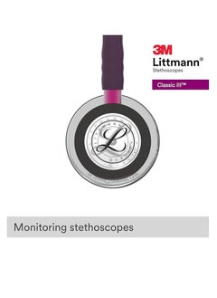 ليتمان سماعة الطبيب 3M Littmann Classic III للمراقبة، قطعة صدر مرآة، أنبوب البرقوق، سماعة رأس جذعية وردية، 27 بوصة، 5960  - Image 3