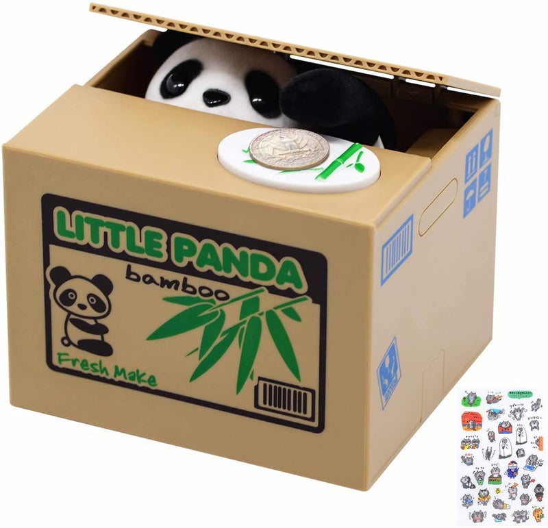 FREE BREATH Panda Stealing Money Bank, Mischief Panda Coin Bank, Cute Piggy Bank for Kids, Automatic Money Saving Piggy Bank for Boys, Girls, Adults, Great Gift for Children(Panda Version) - Image 1