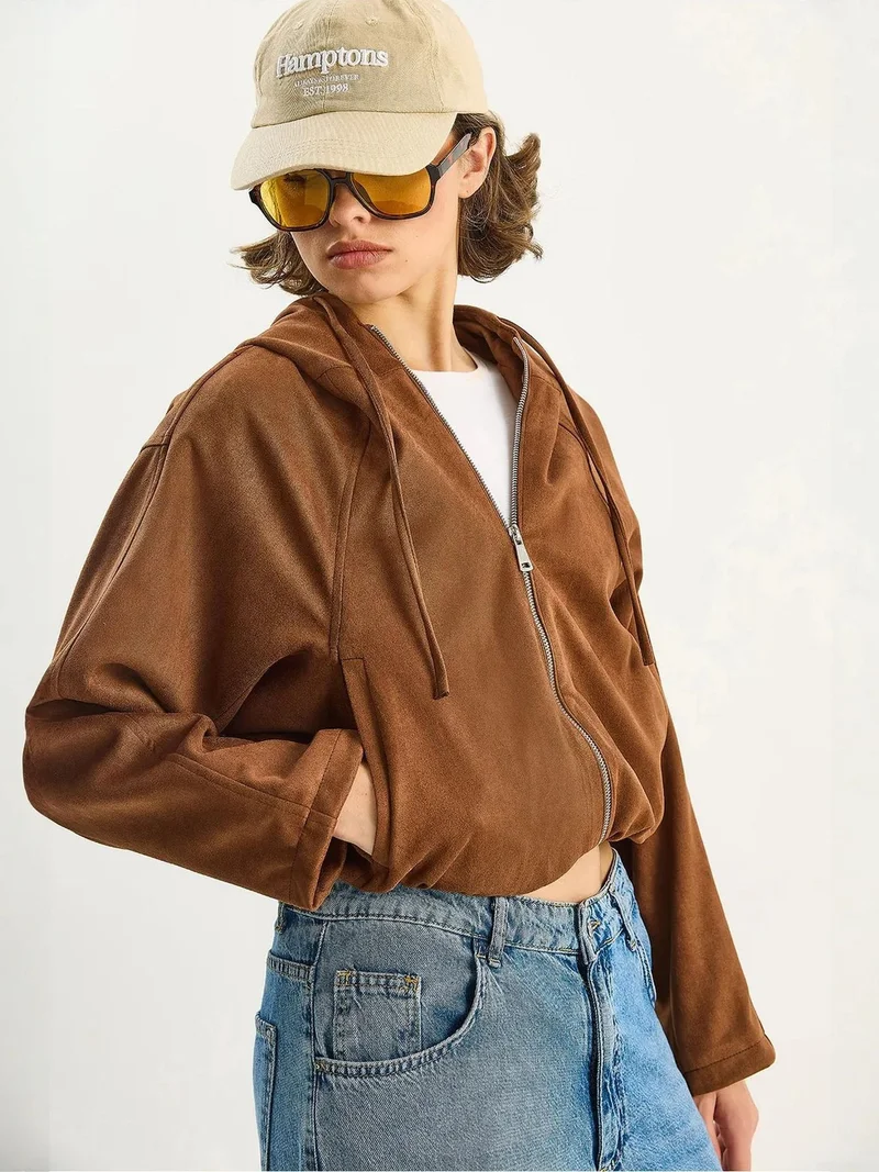 Bianco Lucci LUCCI Hooded Zipper Jacket