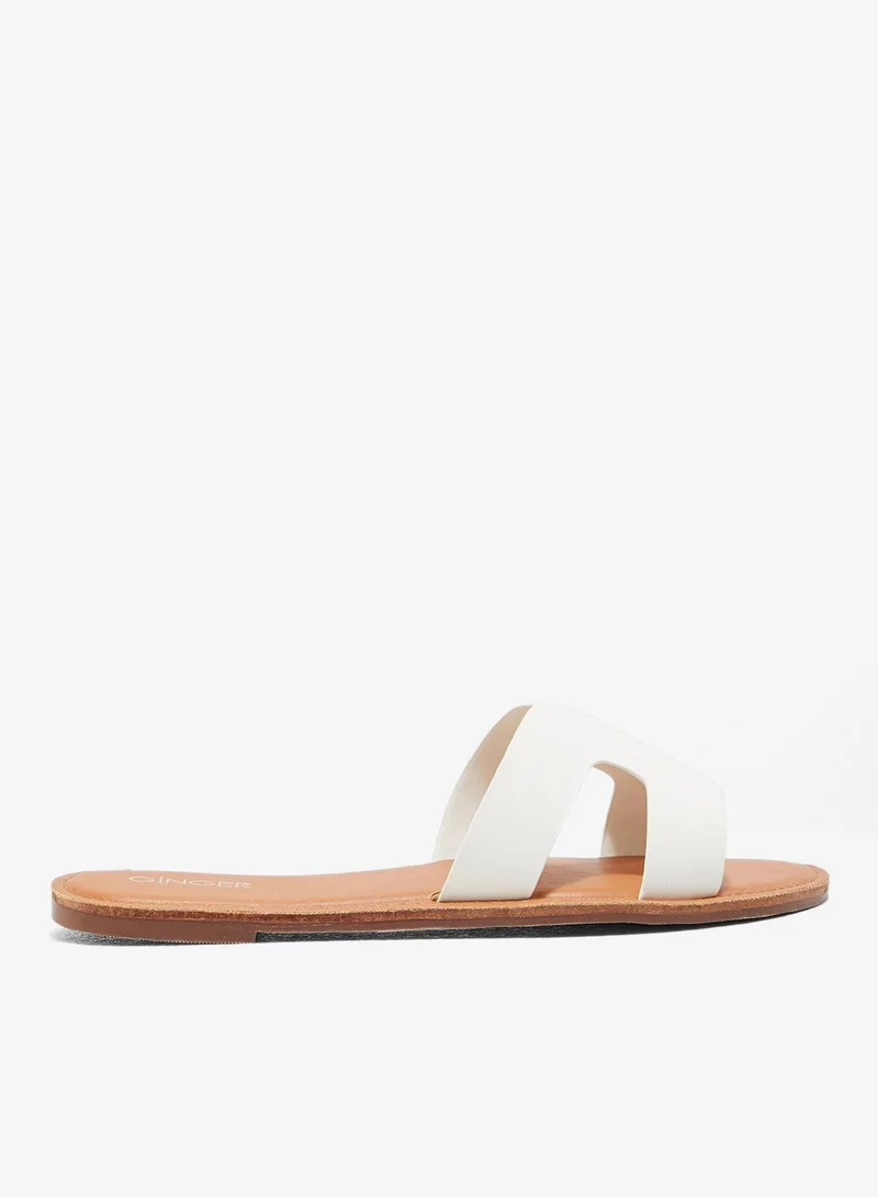 Ginger White Casual Flat Sandal for Women | Best Price UAE