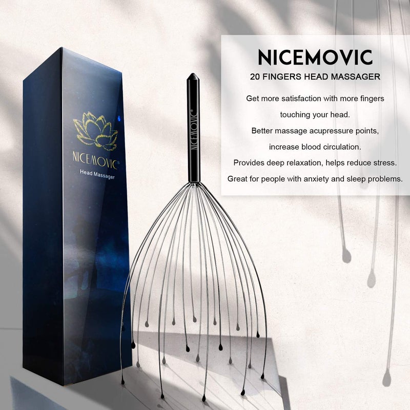 NICEMOVIC 2 Pack Head Scalp Massager Gifts for Women Men, Stocking Stuffers White Elephant Gifts for Adults Prizes for Adults Scalp Massager Hair Growth 20 Fingers Stress Relief Head Scratcher - Image 2