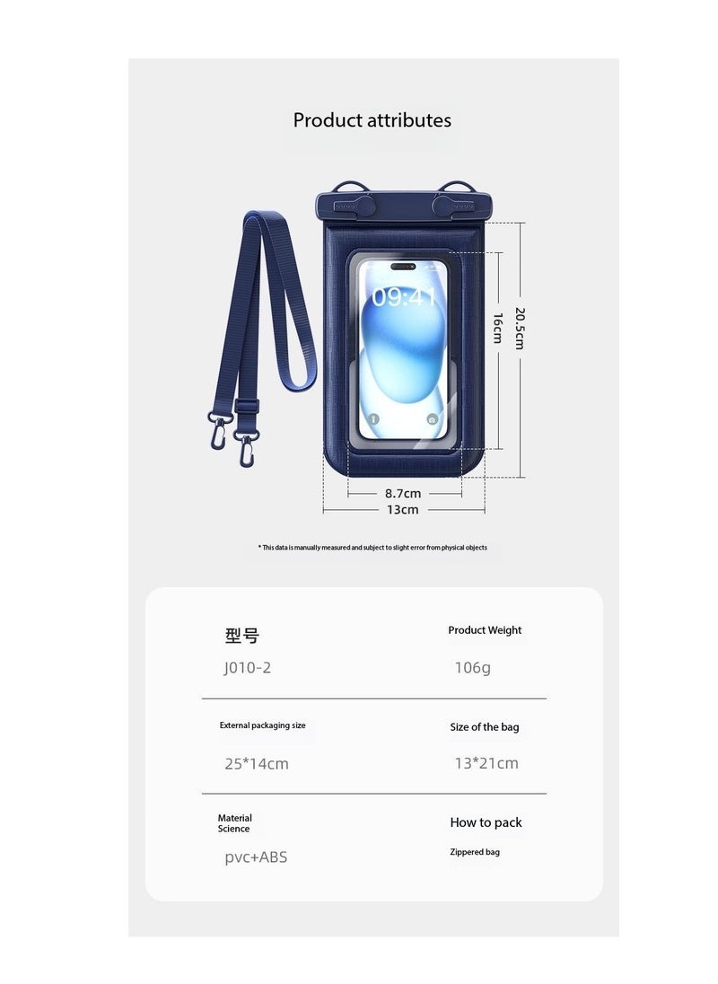 CityRiya-Long 2Pcs Floating Waterproof Phone Pouch Set - Touch-Sensitive Floating Dry Bag, IPX8 Certified Underwater Case with Buoyancy Design for Phones up to 7.2'' - Ideal for Swimming, Diving, Beach & Water Sports - Leak-Proof, Shockproof & Universal Fit（D012-3-White）  - Image 2