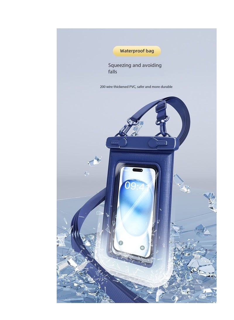 CityRiya-Long 2Pcs Floating Waterproof Phone Pouch Set - Touch-Sensitive Floating Dry Bag, IPX8 Certified Underwater Case with Buoyancy Design for Phones up to 7.2'' - Ideal for Swimming, Diving, Beach & Water Sports - Leak-Proof, Shockproof & Universal Fit（D012-3-White）  - Image 4