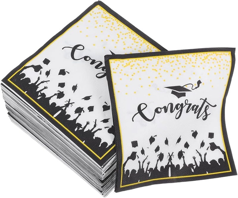 Graduation Party Napkins 100 Pack Elegant Paper Napkins For College High School Celebrations - Image 1