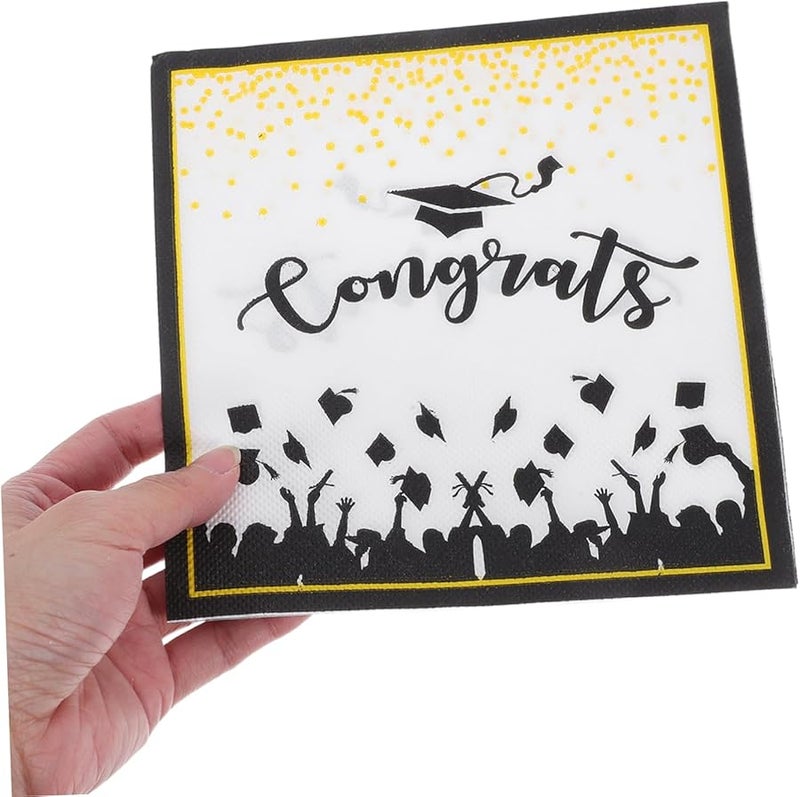 Graduation Party Napkins 100 Pack Elegant Paper Napkins For College High School Celebrations - Image 5