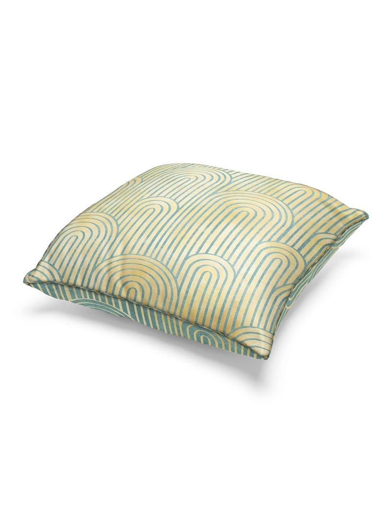 BIANCA Designer Reversible Printed Silk Linen Cushion Covers -2pc 16 X16 Set (Suzane) | Silk-Linen Luxury Cushion Cover | with Contrast Front & Back Digital Print - Hidden Zipper Geometric-Beige/Mint - Image 4