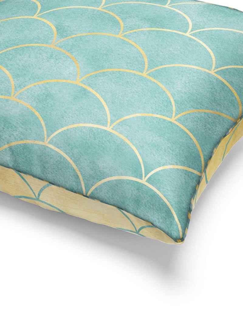 BIANCA Designer Reversible Printed Silk Linen Cushion Covers -2pc 16 X16 Set (Suzane) | Silk-Linen Luxury Cushion Cover | with Contrast Front & Back Digital Print - Hidden Zipper Geometric-Beige/Mint - Image 5