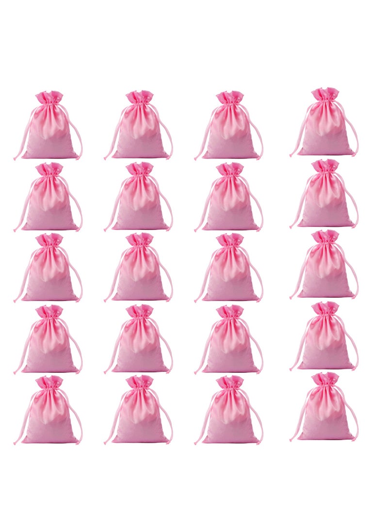 أكياس حقائب أكياس هدايا من الساتان برباط، حقائب من قماش المجوهرات برباط، حقائب هدايا عيد الميلاد، حقائب هدايا عيد الميلاد، حقائب هدايا الحفلات لتوزيع الحلوى في حفلات الزفاف، 20 قطعة - Image 5