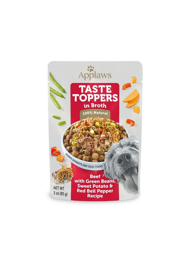 آبلاوس إضافات طعام الكلاب من أبلاوز، مكونات محدودة، لحم بقري مع فاصوليا خضراء وبطاطا حلوة وفلفل أحمر في مرق (12 كيسًا × 3 أونصة) - Image 1