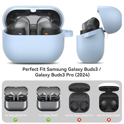 Tobfit Case for Samsung Galaxy Buds 3 Pro/ 3 TWS with Wireless Charging, Powerful Drop Protection, Tough Magnetic Cover with Cleaning kit and Keychain for Galaxy Buds 3 Pro (Blue) - Image 3