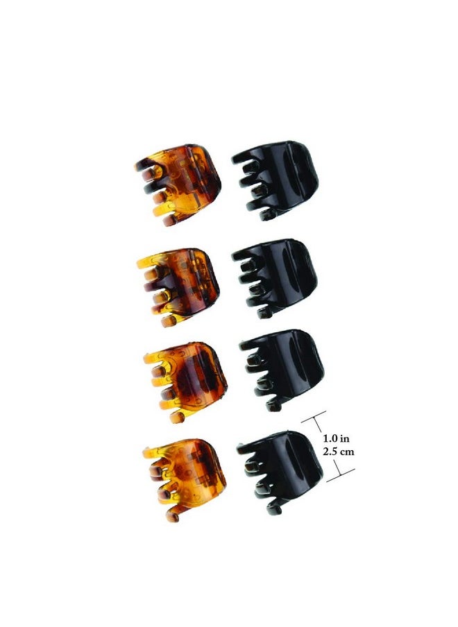minihope - Women Crystal Plastic Hair Claw For Thin To Medium Thick Hair, Beauty Basic Jaw Clips,8 Pieces Count.… - Image 1