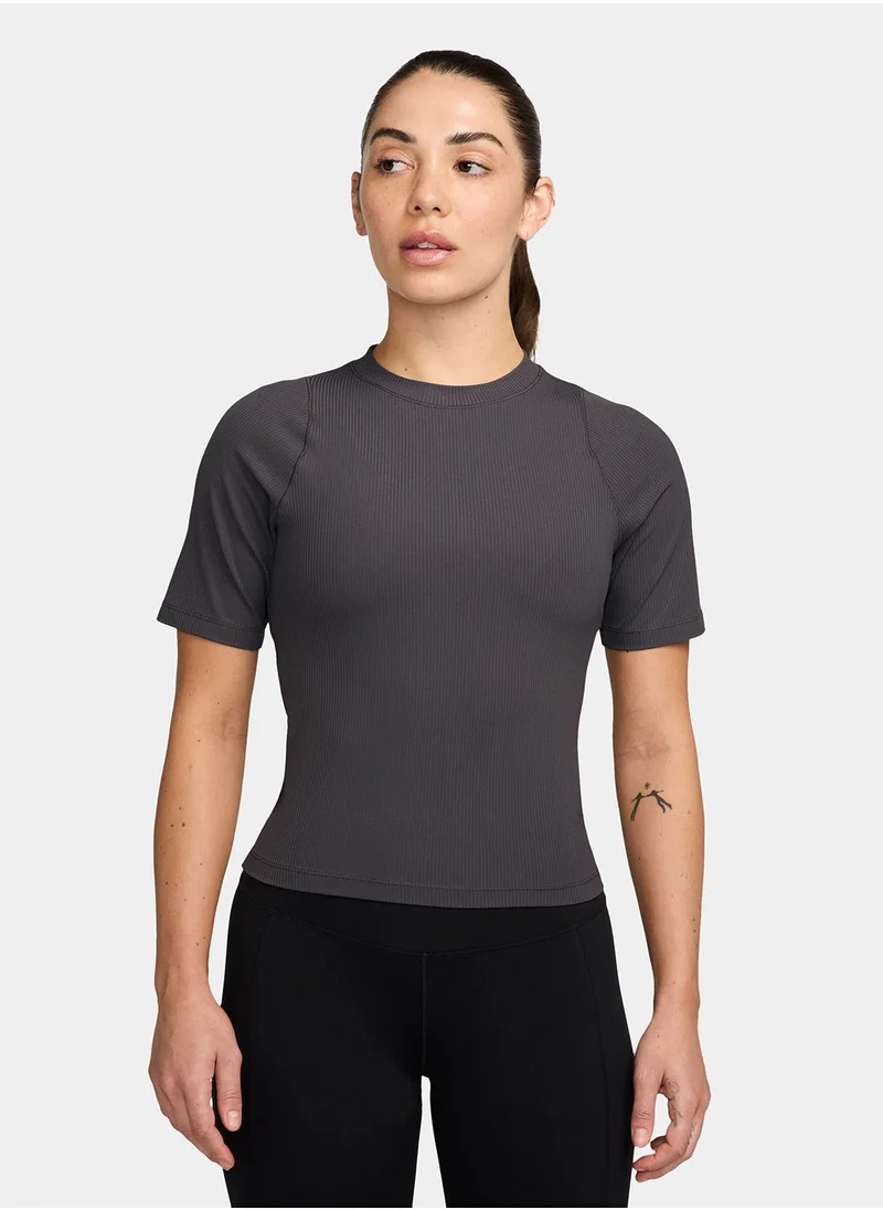 نايكي Infuse Dri-Fit Short Sleeve Top With Ribbed Detailing