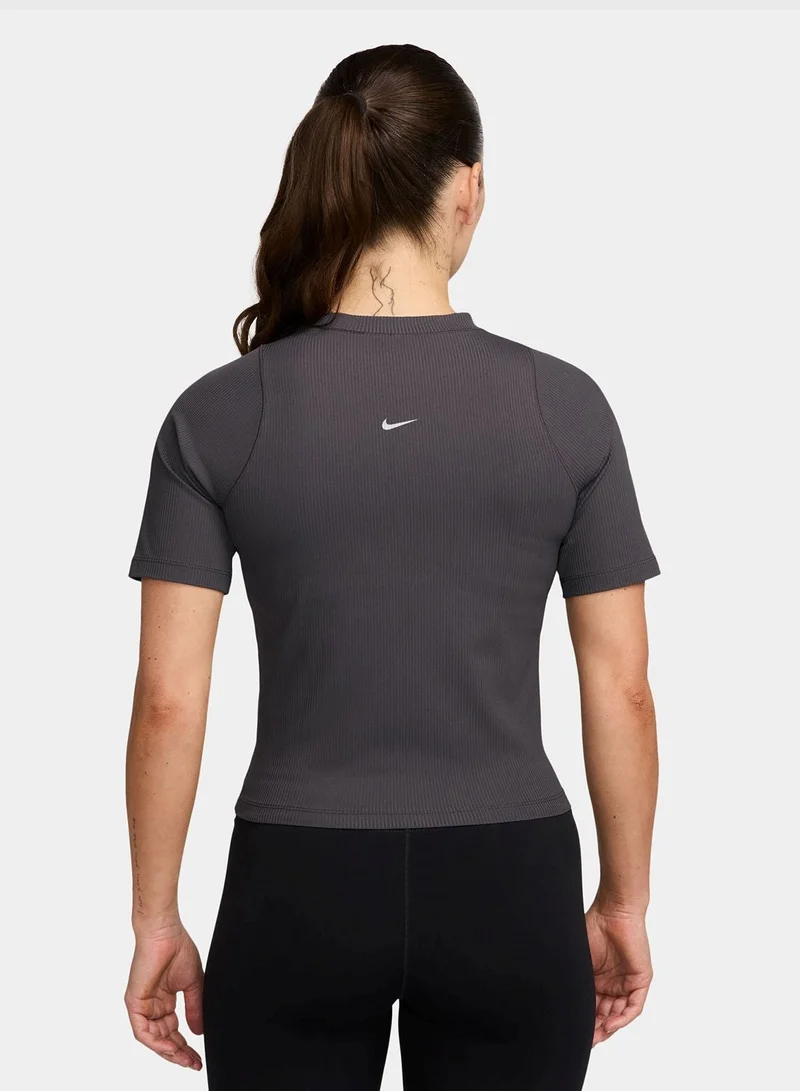 Nike Infuse Dri-Fit Short Sleeve Top With Ribbed Detailing
