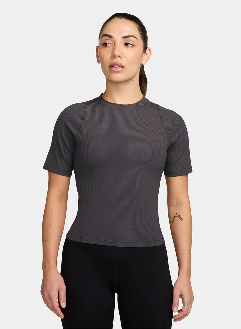Nike Infuse Dri-Fit Short Sleeve Top With Ribbed Detailing