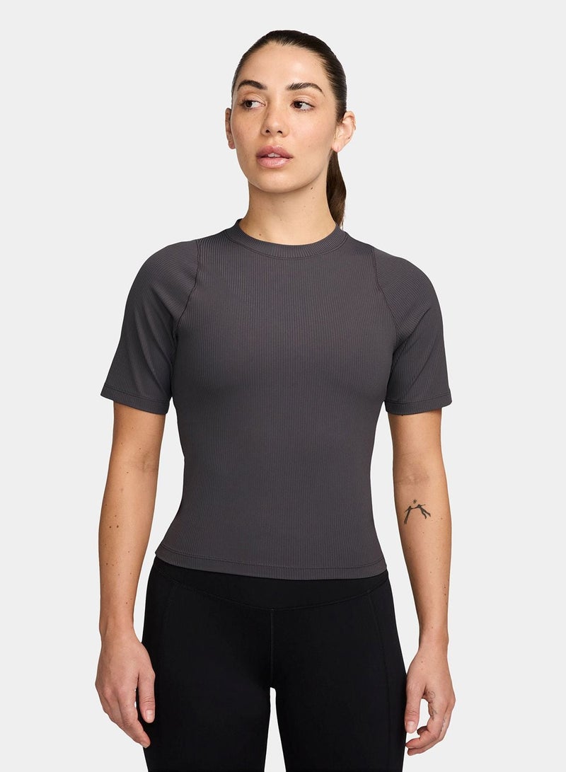 Nike Infuse Dri-Fit Short Sleeve Top With Ribbed Detailing - Image 1