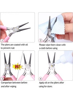 TOOLBUX TOOLBUX Silk Thread Jewellery Making Pliers Combo Flat Round Side Cutter Plier Set Pack of 3 DIY Crafts Wire Cutting Beading Wrapping Tool Kit Multicolour  - Image 3
