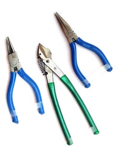 TOOLBUX TOOLBUX Silk Thread Jewellery Making Pliers Combo Flat Round Side Cutter Plier Set Pack of 3 DIY Crafts Wire Cutting Beading Wrapping Tool Kit Multicolour  - Image 1