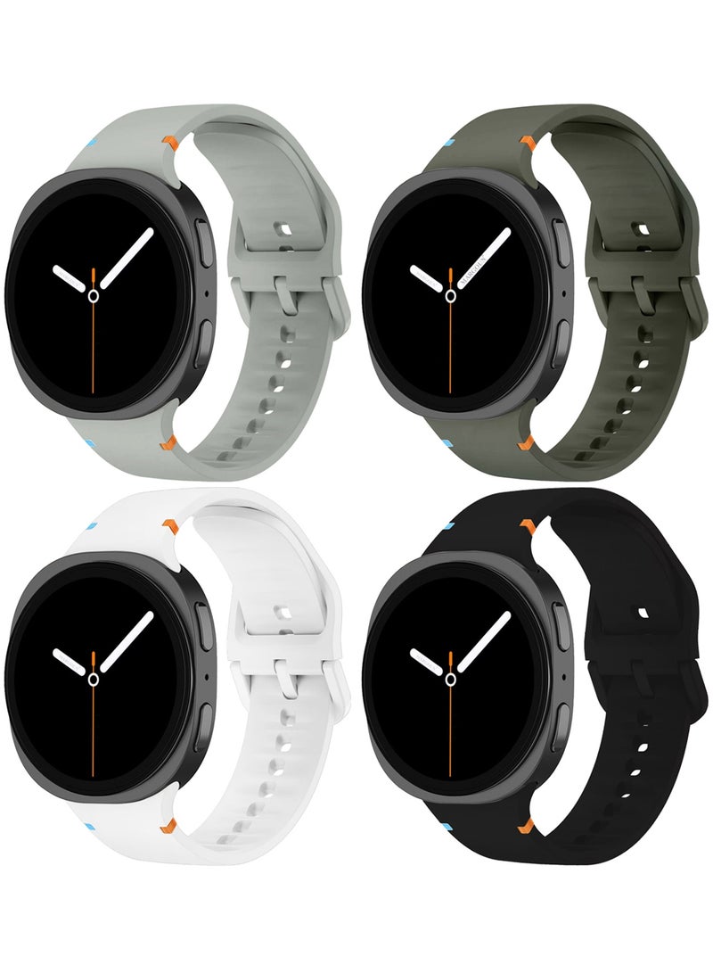 CATANES 4Packs Sport Band for Galaxy Watch 8 40mm 44mm and Watch 8 Classic 46mm, Silicone Replacement Strap, M/L Size - Image 2