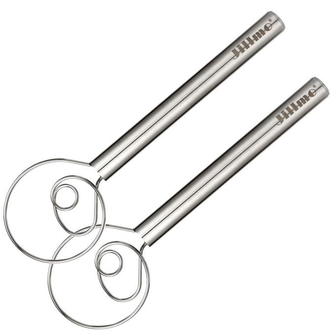 DANISH DOUGH WHISK 12 INCH STAINLESS STEEL BREAD WHISK 2 PACK