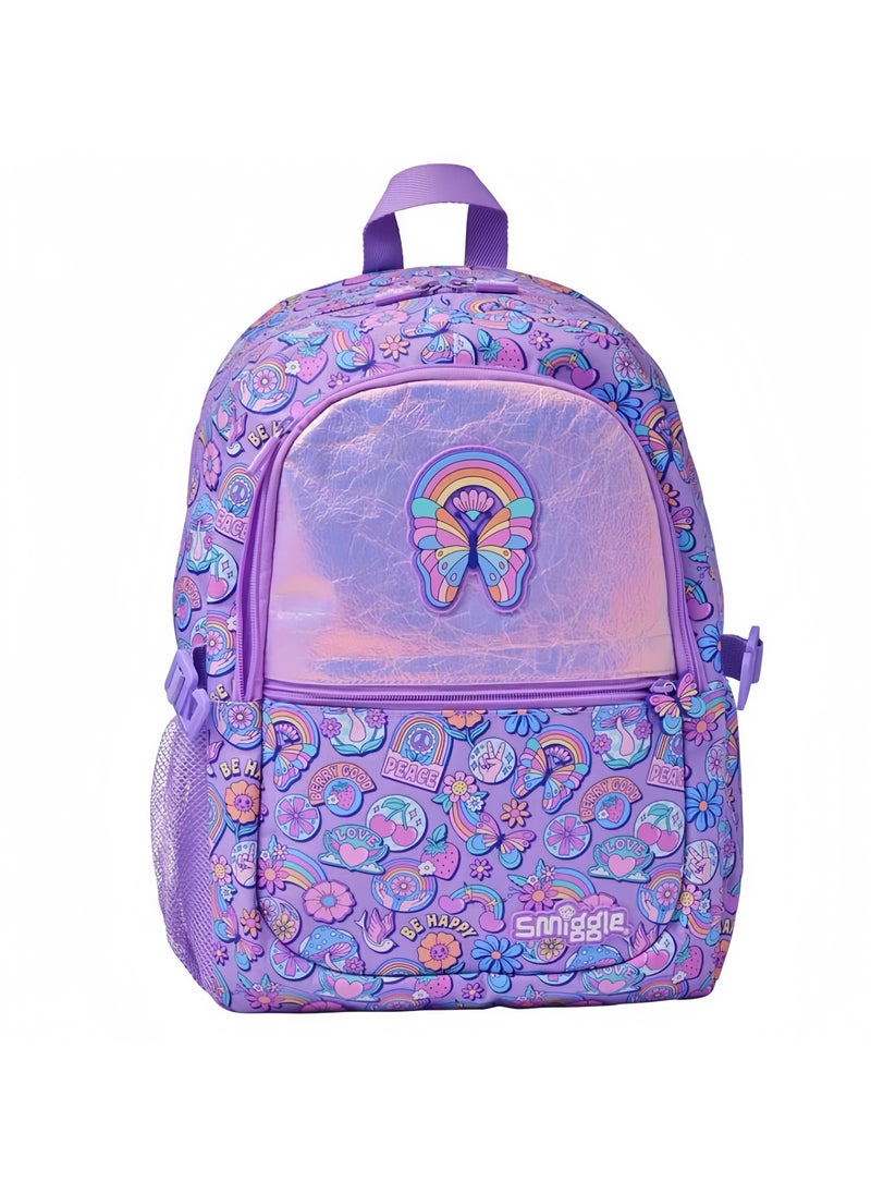 Smiggle Smiggle Girls Laser Printing Student Schoolbag Elementary and Middle School Students Children's Backpack Outdoor Leisure Bag Backpack 42*30CM 