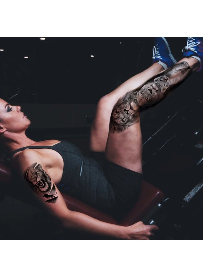 Kotbs Lion Tattoo Stickers, 4-Sheet Full Sleeve Tattoo Big Tattoos Temporary, 5-Sheet Half Full Arm Temporary Tattoo for Adult Kids Women Makeup - Image 4