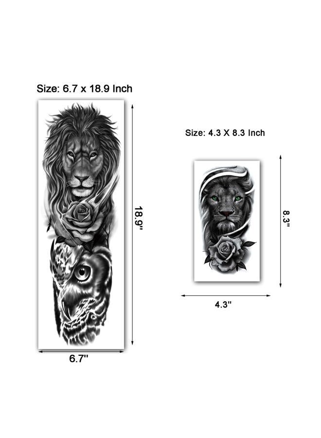 Kotbs Lion Tattoo Stickers, 4-Sheet Full Sleeve Tattoo Big Tattoos Temporary, 5-Sheet Half Full Arm Temporary Tattoo for Adult Kids Women Makeup - Image 5