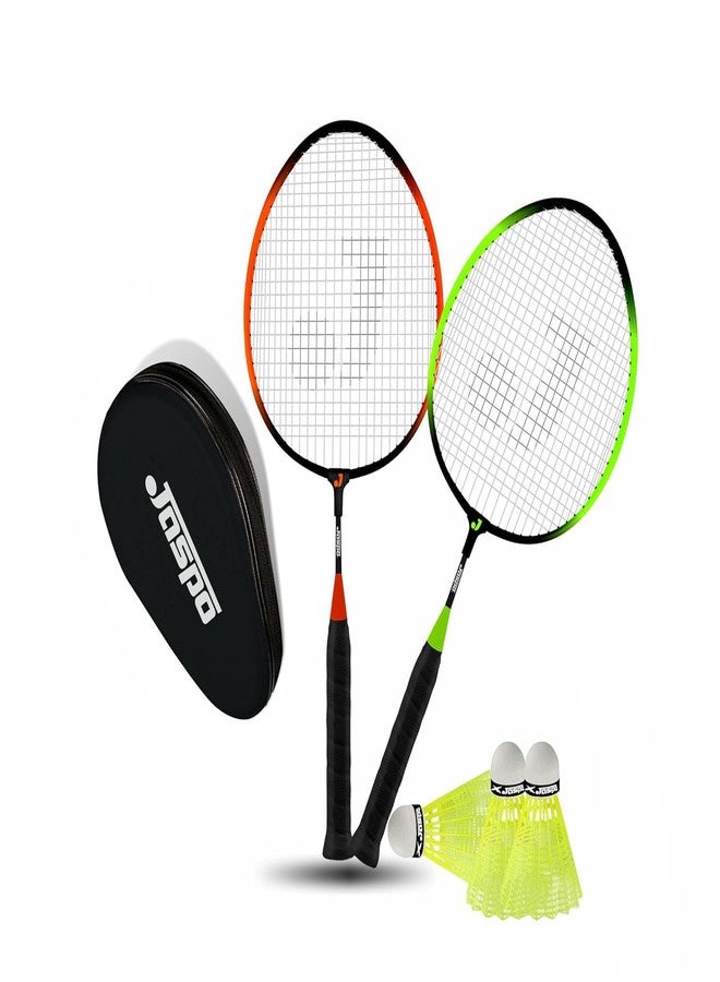 Jaspo Kidzy Steel Badminton Racket Set with 3pc. Plastic Shuttlecock (Multi)-Recommended for Kids only - Image 1