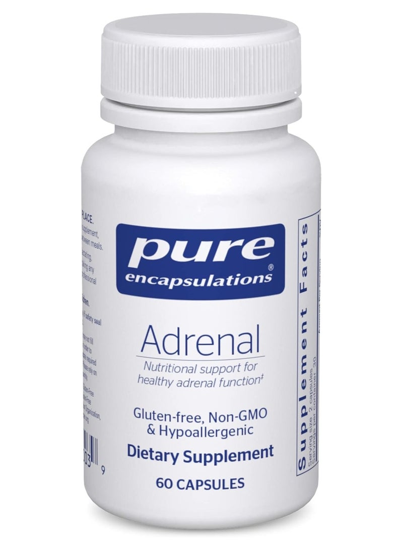 Pure Encapsulations Adrenal Cortex Supplement - Supplement to Support Cortisol Health, Energy Levels, Stress Moderation, and Adrenal Gland Function* - with Bovine Whole Adrenal & Cortex - 60 Capsules - Image 1