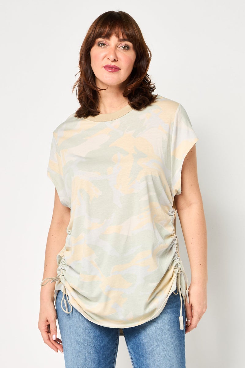 G-Star RAW Women Crew Neck Short Sleeve Camouflage T-Shirt, Multicolor - Image 1