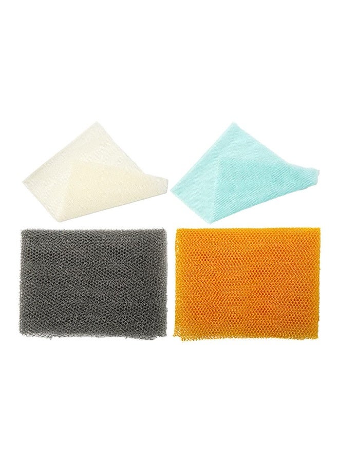 JZS African Net Bath Sponge, 4 Pack African Exfoliating Net Long Bath Sponge Exfoliating Shower Body Scrubber Back Skin Smoother - Image 1