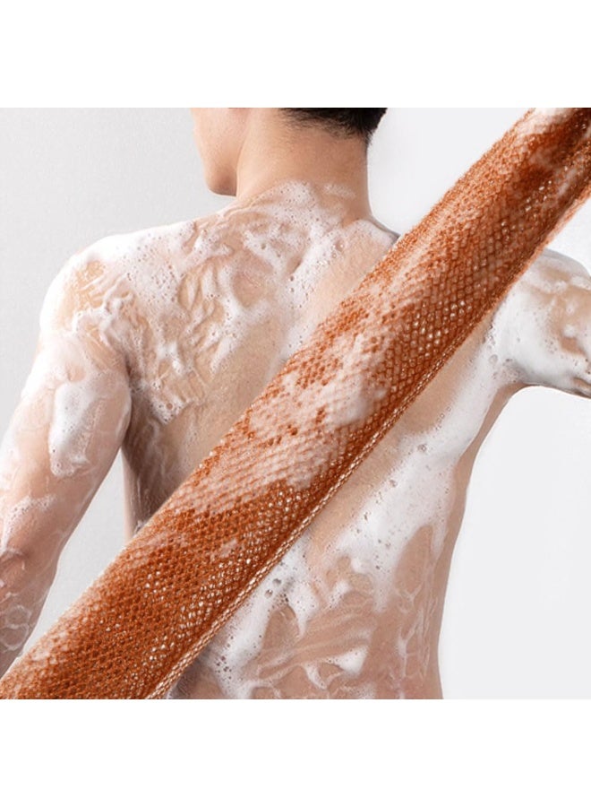 JZS African Net Bath Sponge, 4 Pack African Exfoliating Net Long Bath Sponge Exfoliating Shower Body Scrubber Back Skin Smoother - Image 5
