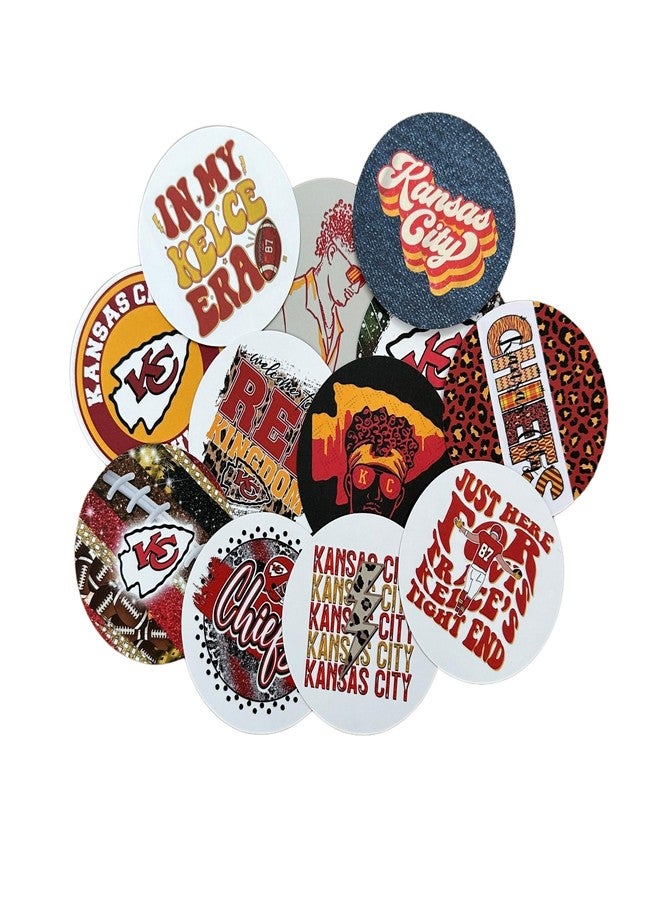 Lashicorn Kansas Freshie Cardstock Round Cutouts 3” | 12 Pack City Football Sports Red and Yellow for Silicone Mold Oven Safe - Image 1