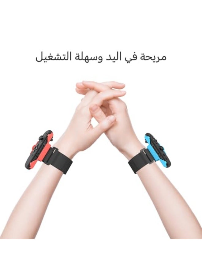 XICEN 2 Pack Switch 2 Wrist Straps for Just Dance Game/for Zumba Burn It Up, Switch 2 Sport Game for joycon Controller, Blue-Orange Adjustable Elastic Wrist Band for Adults and Kids - Image 4