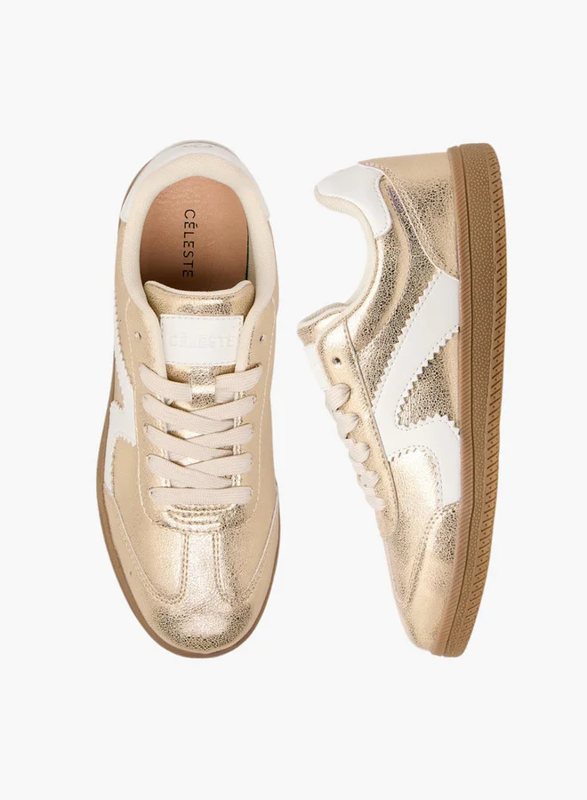 سيليست Women's Panelled Sneakers with Lace-Up Closure