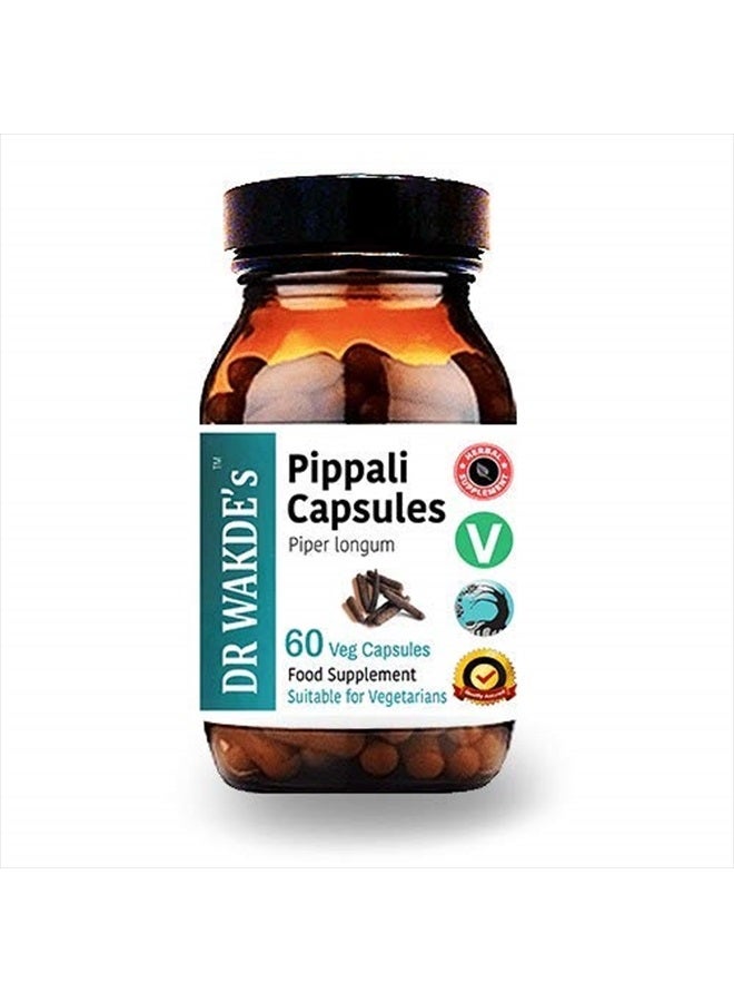 London DR WAKDE'S Pippali Capsules (Long Pepper, 60 Veg Caps, Plant-Based Supplement, Ayurvedic Herb, All Natural, Vegan) - Image 1