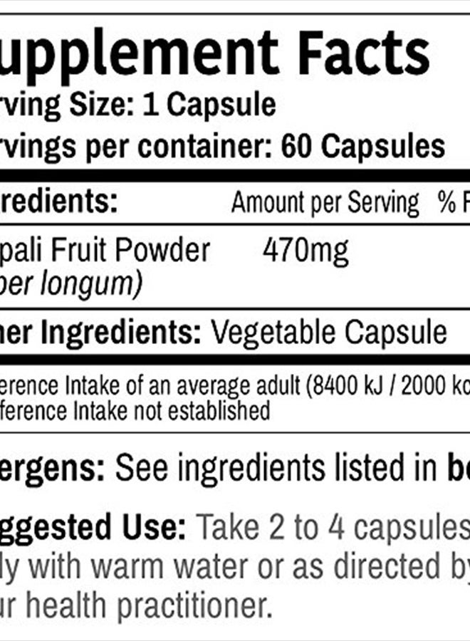 London DR WAKDE'S Pippali Capsules (Long Pepper, 60 Veg Caps, Plant-Based Supplement, Ayurvedic Herb, All Natural, Vegan) - Image 4