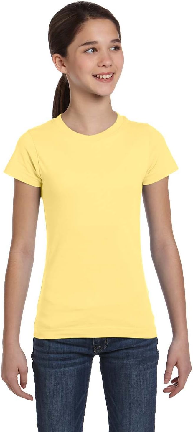 LAT Sportswear Girls Fine Jersey LongerLength TShirt Butter Large - Image 1