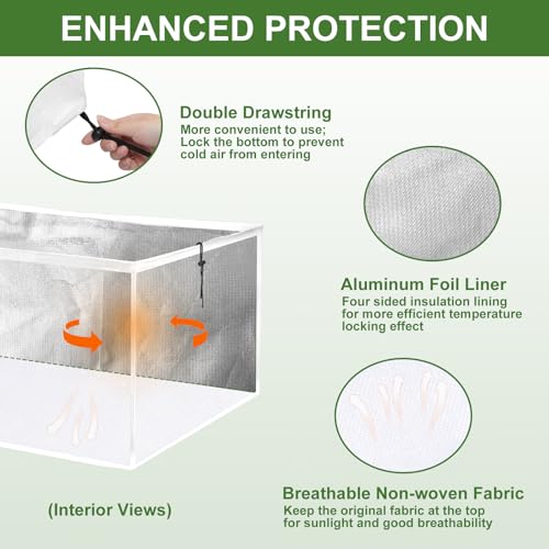 YTJ Garden Netting for Raised Beds, Reusable Raised Bed Bird Netting Pest Barrier Screen, UV -Resistant, Rainproof, Snowproof, Protect for Vegetables, Fruit & Flower Protection (2Pc White, 4x2x2FT) - Image 3