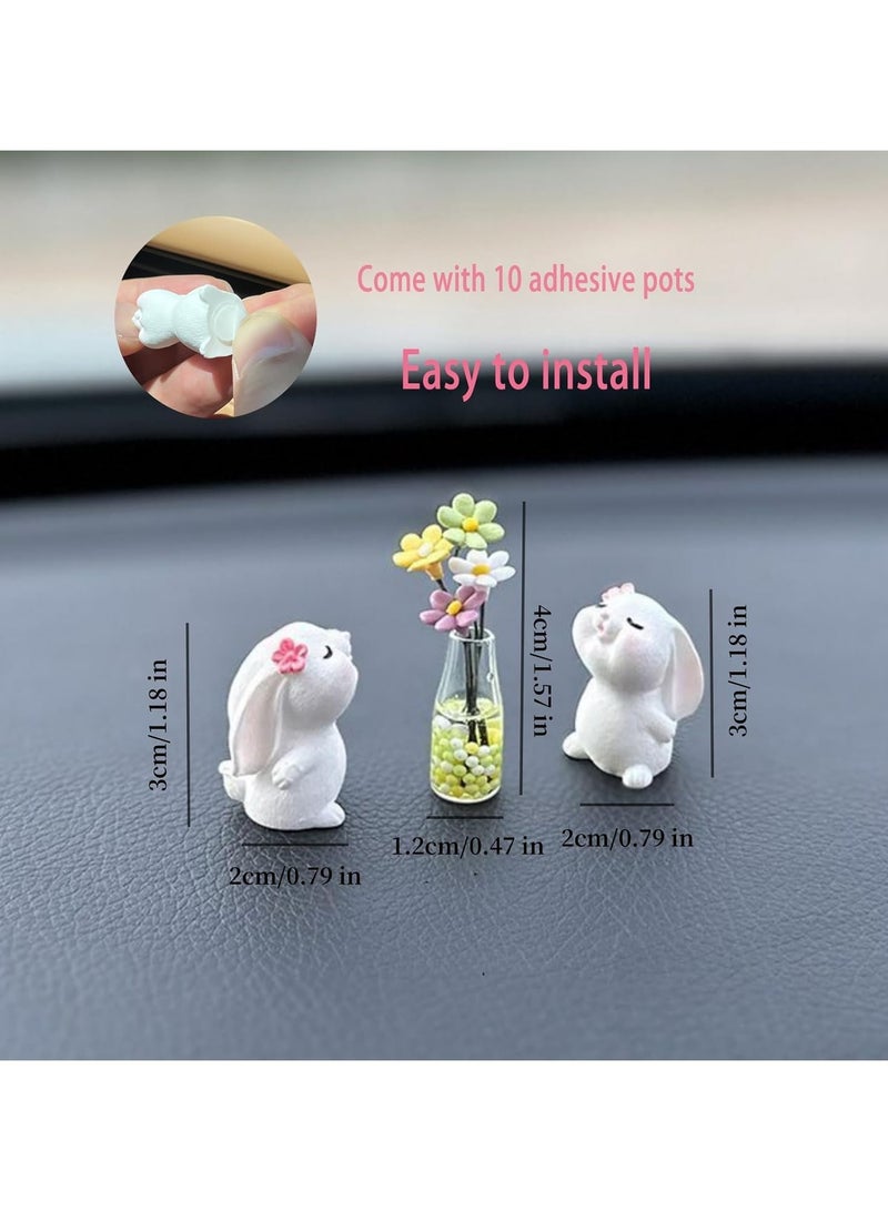 عام إكسسوارات لوحة القيادة لطيفة على شكل زهور الأقحوان: زينة مرآة السيارة لطيفة على شكل أرنب للنساء والفتيات، تزيينات للزهور في السيارة، هدايا ممتعة لداخل السيارة، زينة لوحة القيادة الجمالية، أجواء صيفية. - Image 4