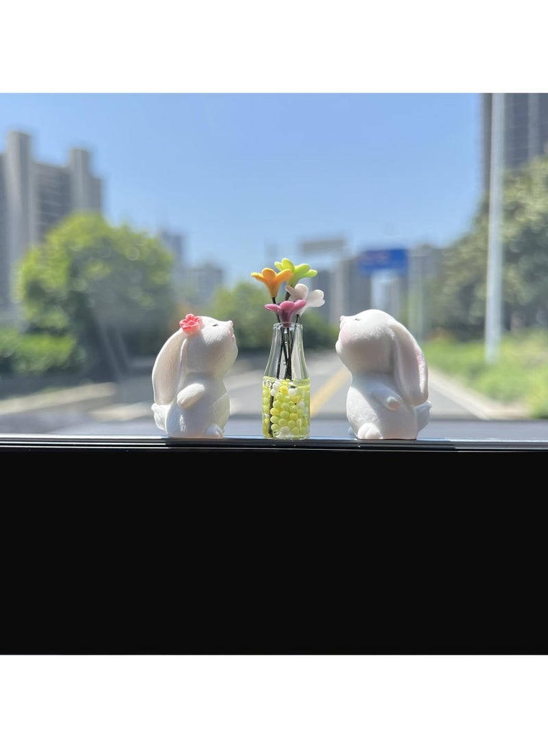 عام إكسسوارات لوحة القيادة لطيفة على شكل زهور الأقحوان: زينة مرآة السيارة لطيفة على شكل أرنب للنساء والفتيات، تزيينات للزهور في السيارة، هدايا ممتعة لداخل السيارة، زينة لوحة القيادة الجمالية، أجواء صيفية. - Image 5