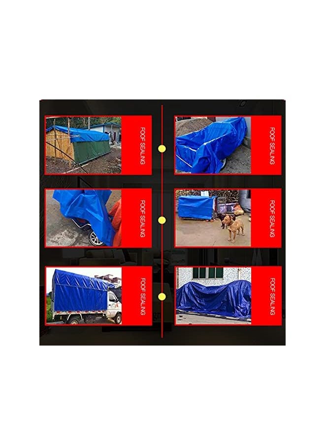 The Bros Tarps Heavy Duty Waterproof Canvas Tarp Canvas Truck Car Tarpaulin Thicken Cover Rain Sun Protection Shade Outdoor Plastic Rain Cloth (Color : A, Size : 2x4m)  - Image 4