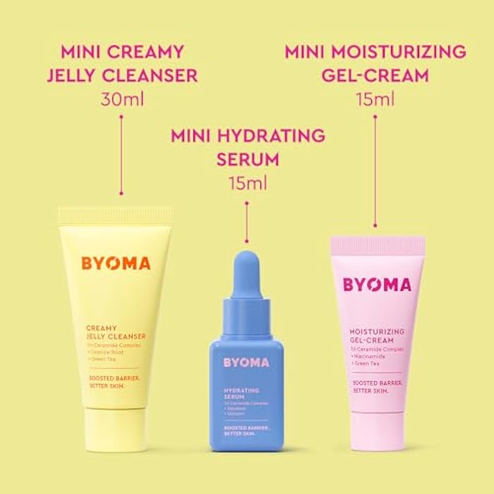 BYOMA So Hydrating Set - Barrier Repair Skincare Set - Creamy Jelly Cleanser, Hydrating Face Serum & Ceramide Face Moisturizer for Dry Skin - Anti Wrinkle, Alcohol Free Skin Care - 30ml, 15ml, 15ml - Image 2