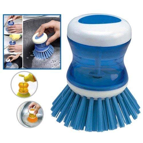 Bigining™ Dish/washbasin/Utensils/Cutlery Washing and Cleaning Brush with Liquid soap Holder and Dispenser (Pack of 2) - Image 4