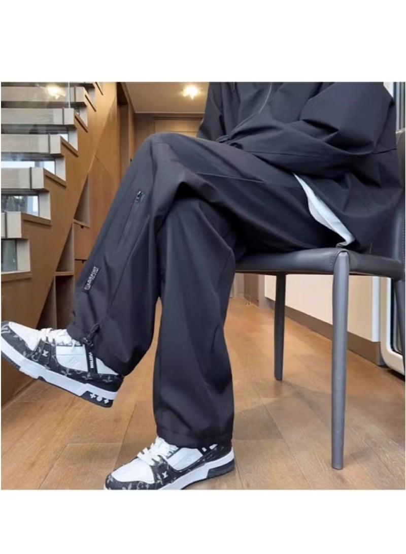 Huitich Men’s Quick-Dry Casual Combat Pants-Black, Size L  - Image 4