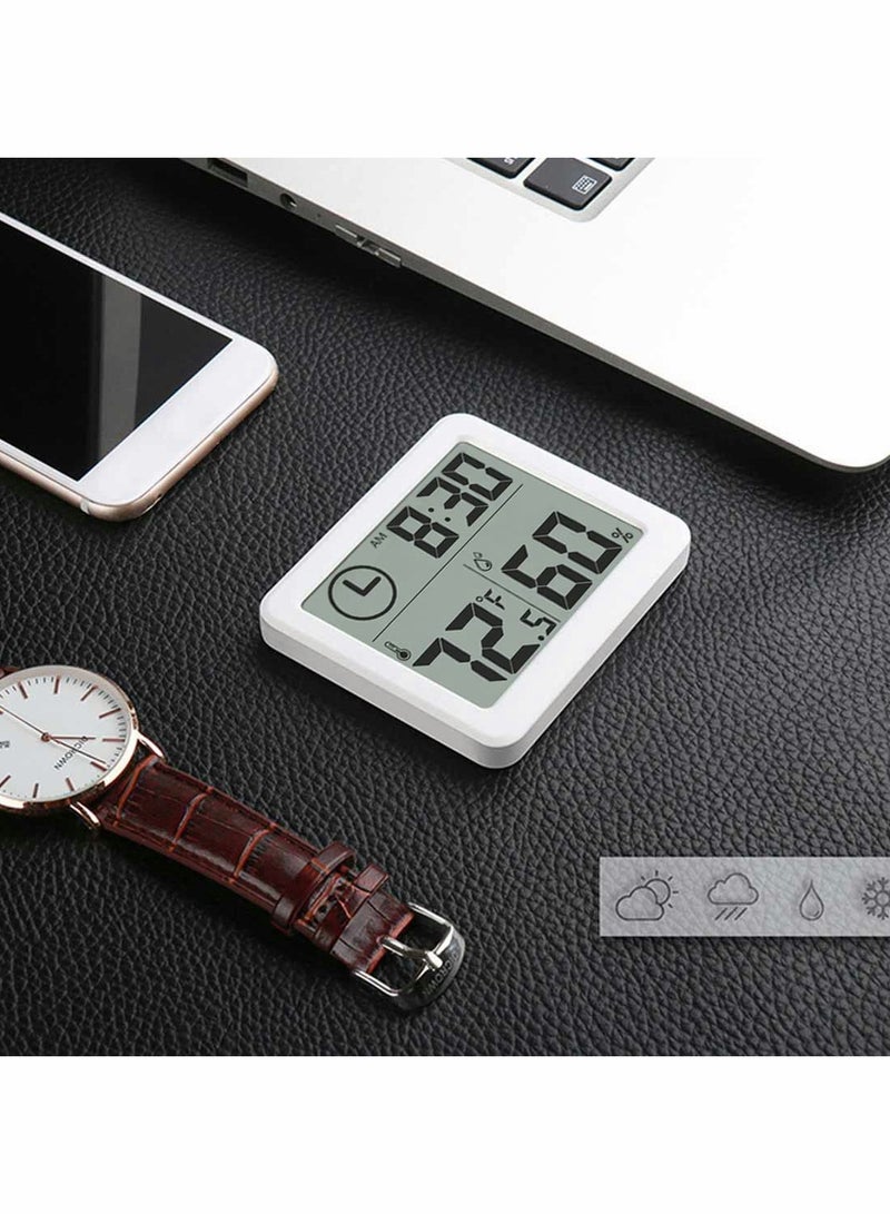 SYOSI Room Thermometer Ultra Thin Digital Hygrometer Thermometer Display Indoor Outdoor Temperature Indoor Humidity and Time for Home Office Reptile Nursery - Image 5