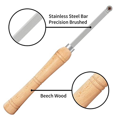 DEEFIINE 3CPS Carbide Tip Wood Lathe Turning ToolS,MINI-SIZE WOOD TURNING TOOLS FOR LATHE SET(Beech handle) - Image 4