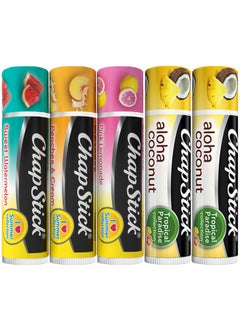 chapstick ChapStick Lip Care Bundle - I Love Summer Collection + Aloha Coconut Lip Balm, 0.15 Oz Ea (5 Piece Set)  - Image 1