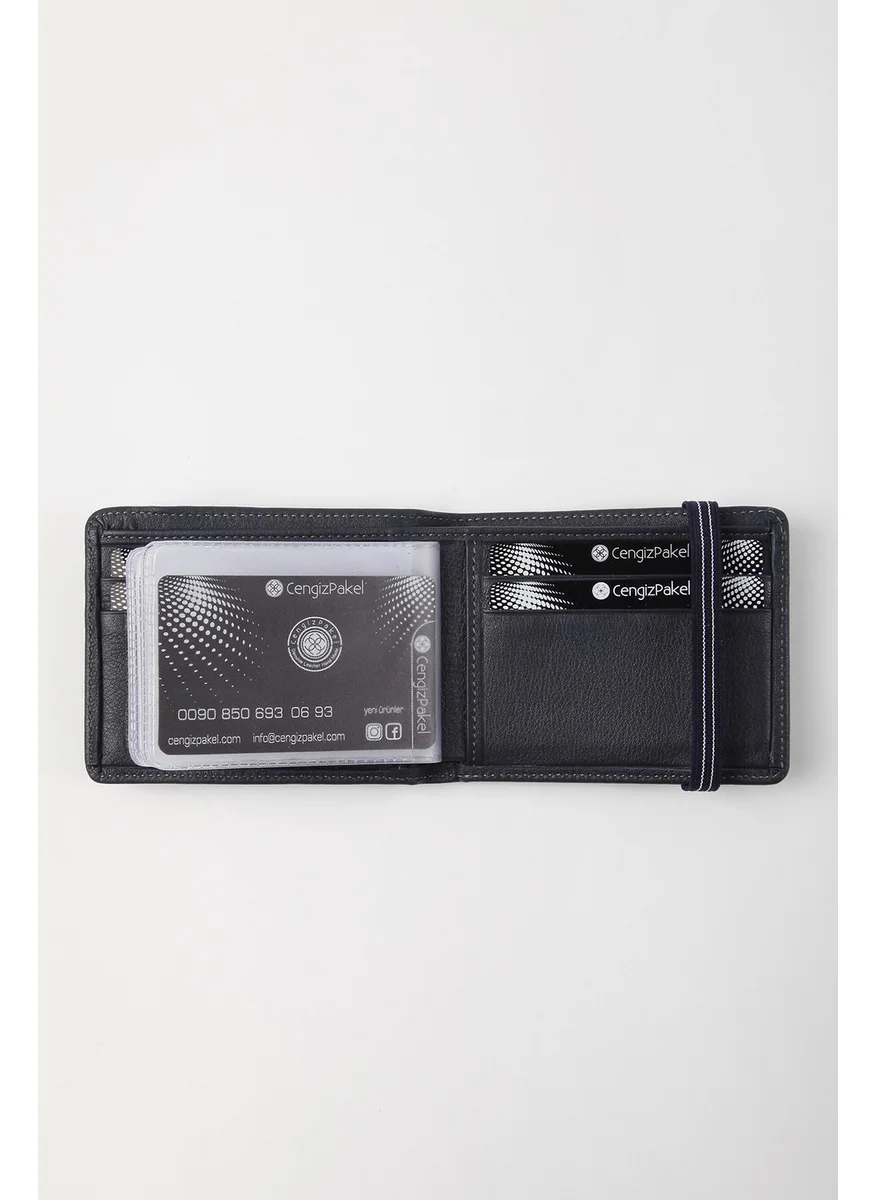 Cengiz Pakel Leather Navy Blue Men's Wallet 27424T